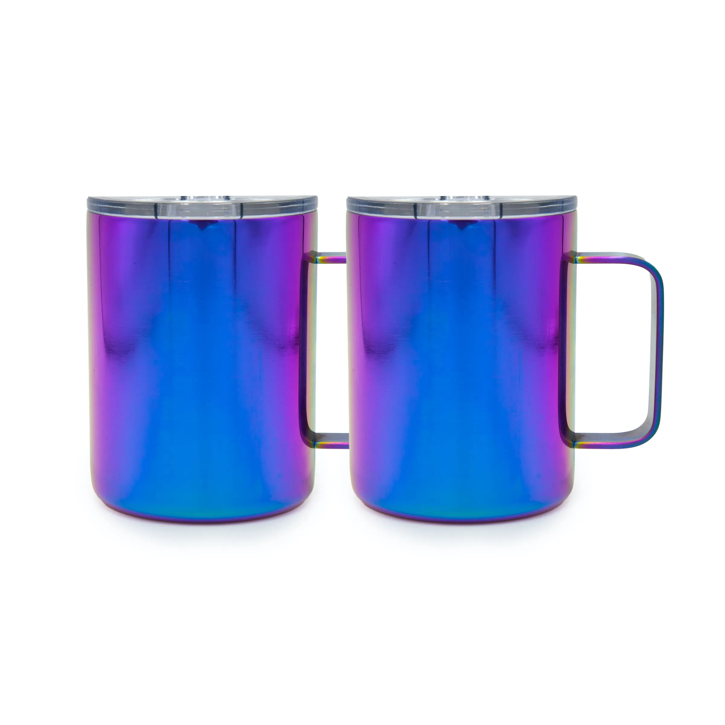 16 Oz Insulated Coffee Mugs, Set of 2, Rainbow UV