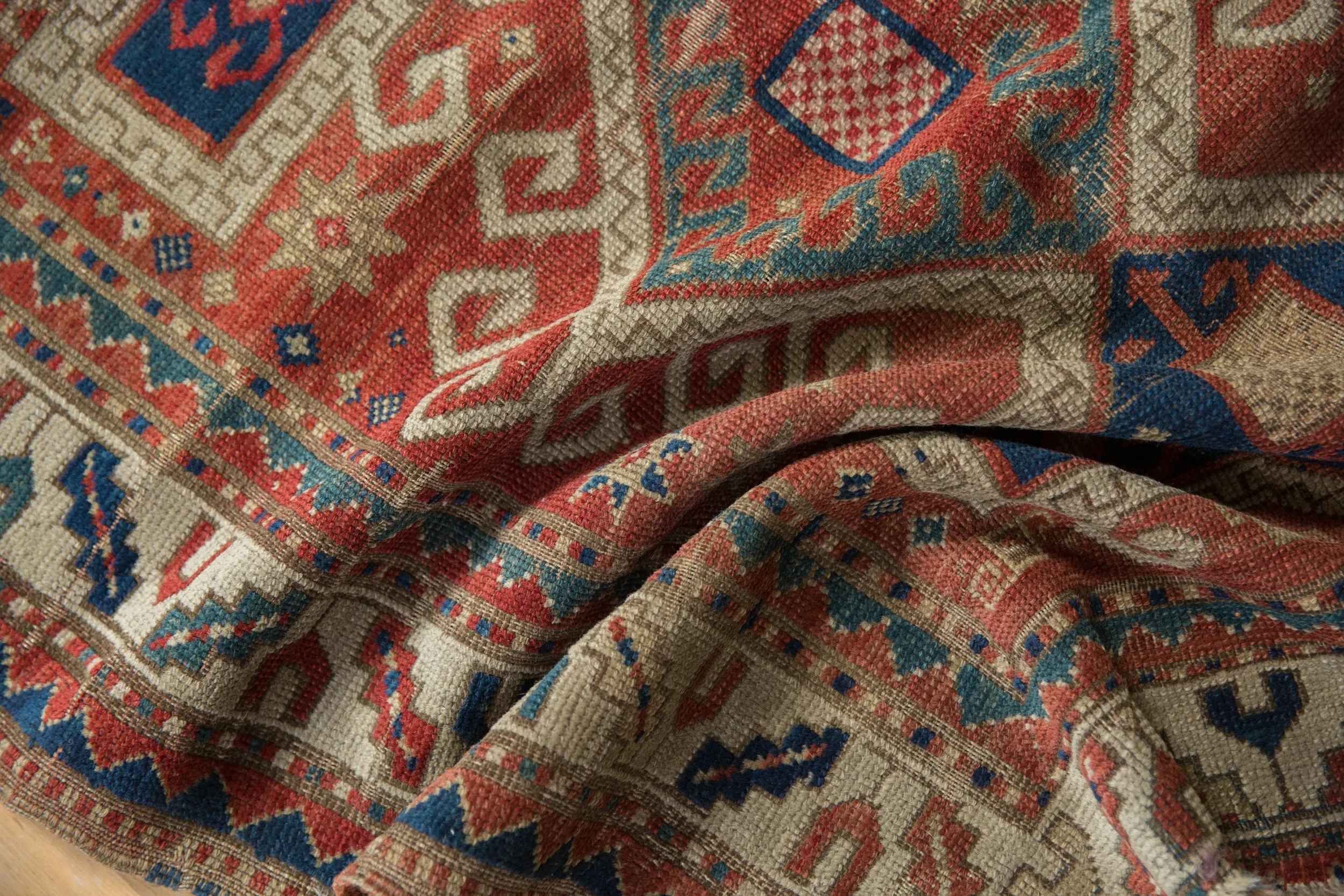 3.5x4 Antique Kazak Square Rug