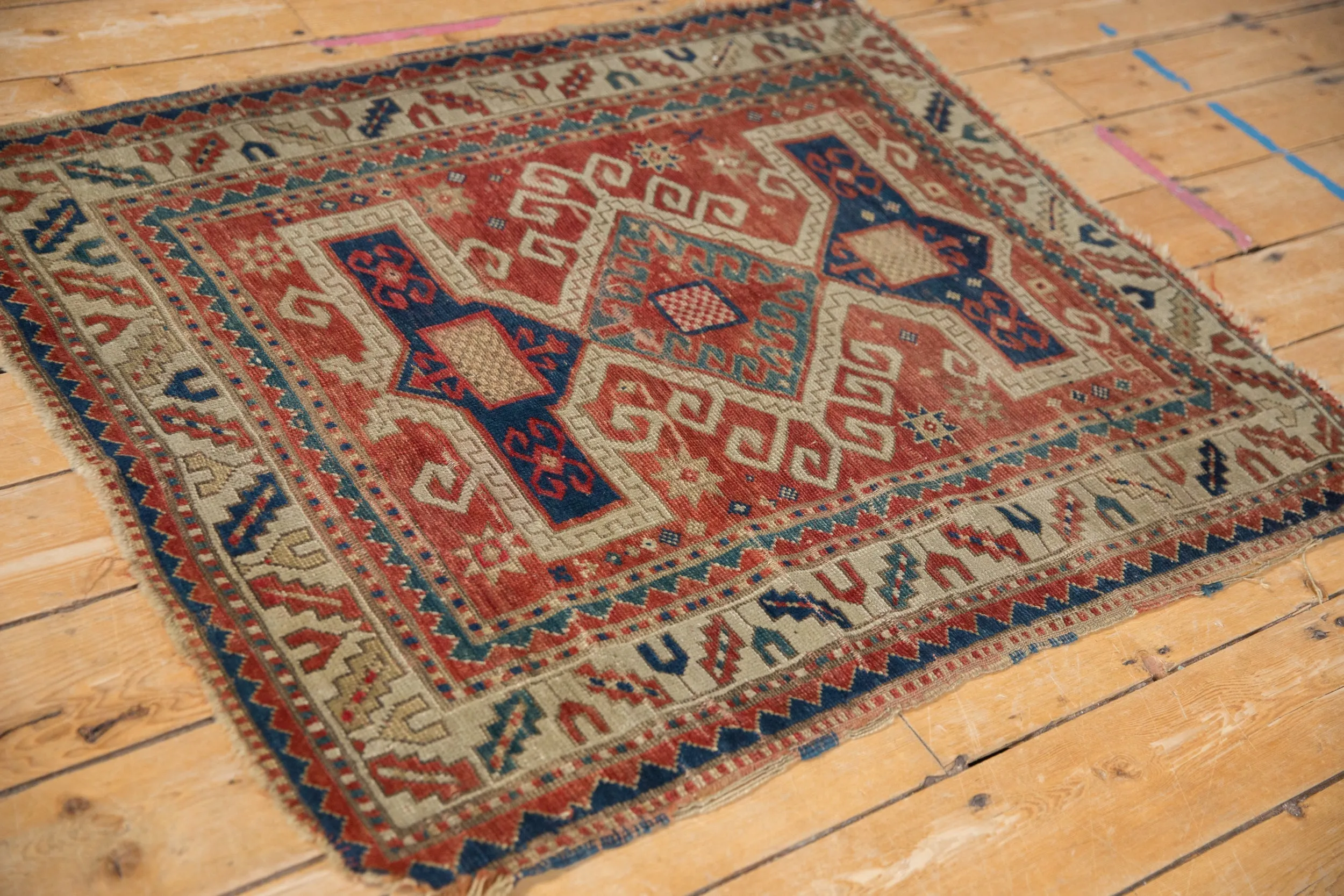 3.5x4 Antique Kazak Square Rug