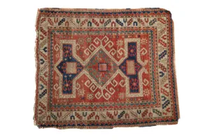 3.5x4 Antique Kazak Square Rug