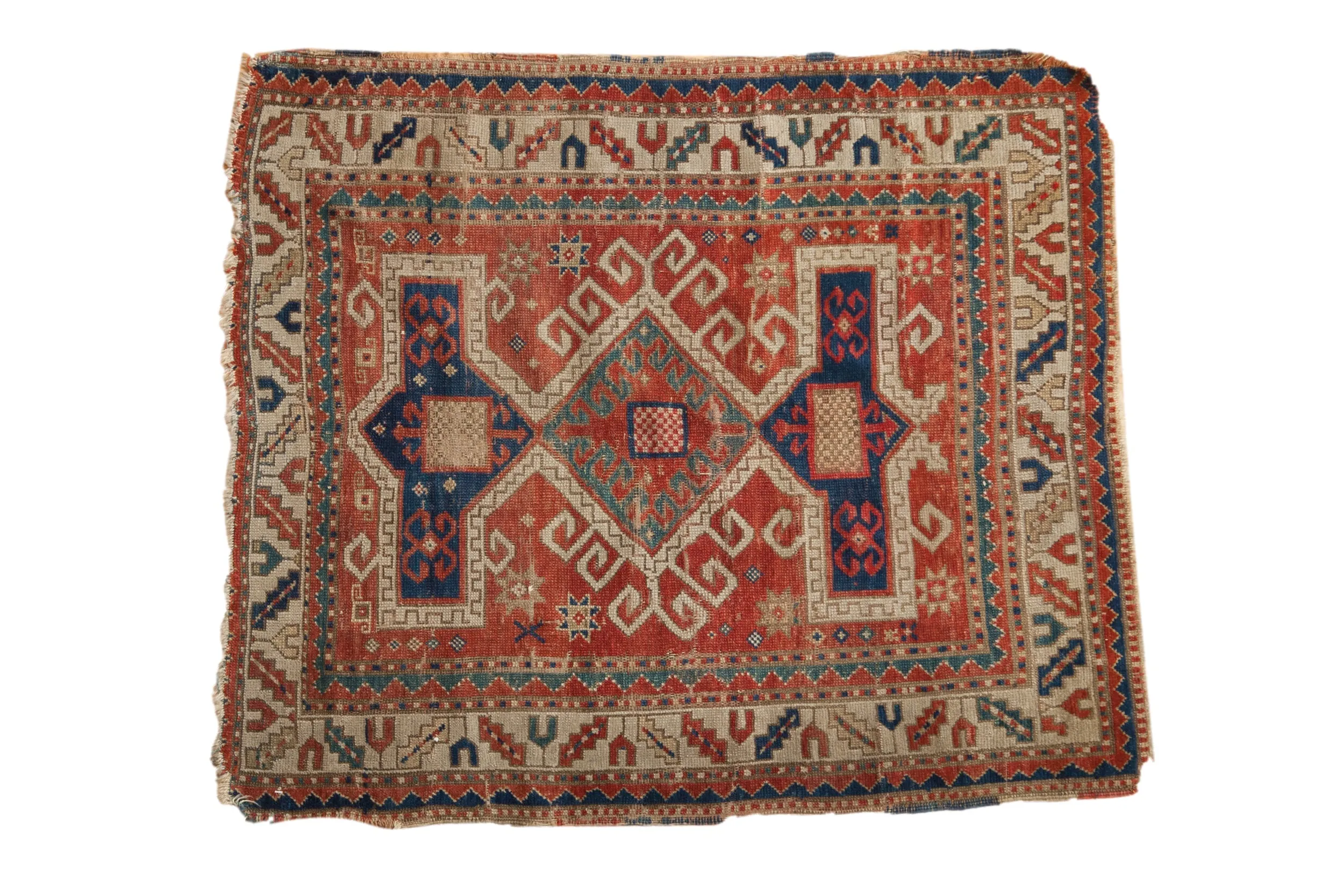 3.5x4 Antique Kazak Square Rug