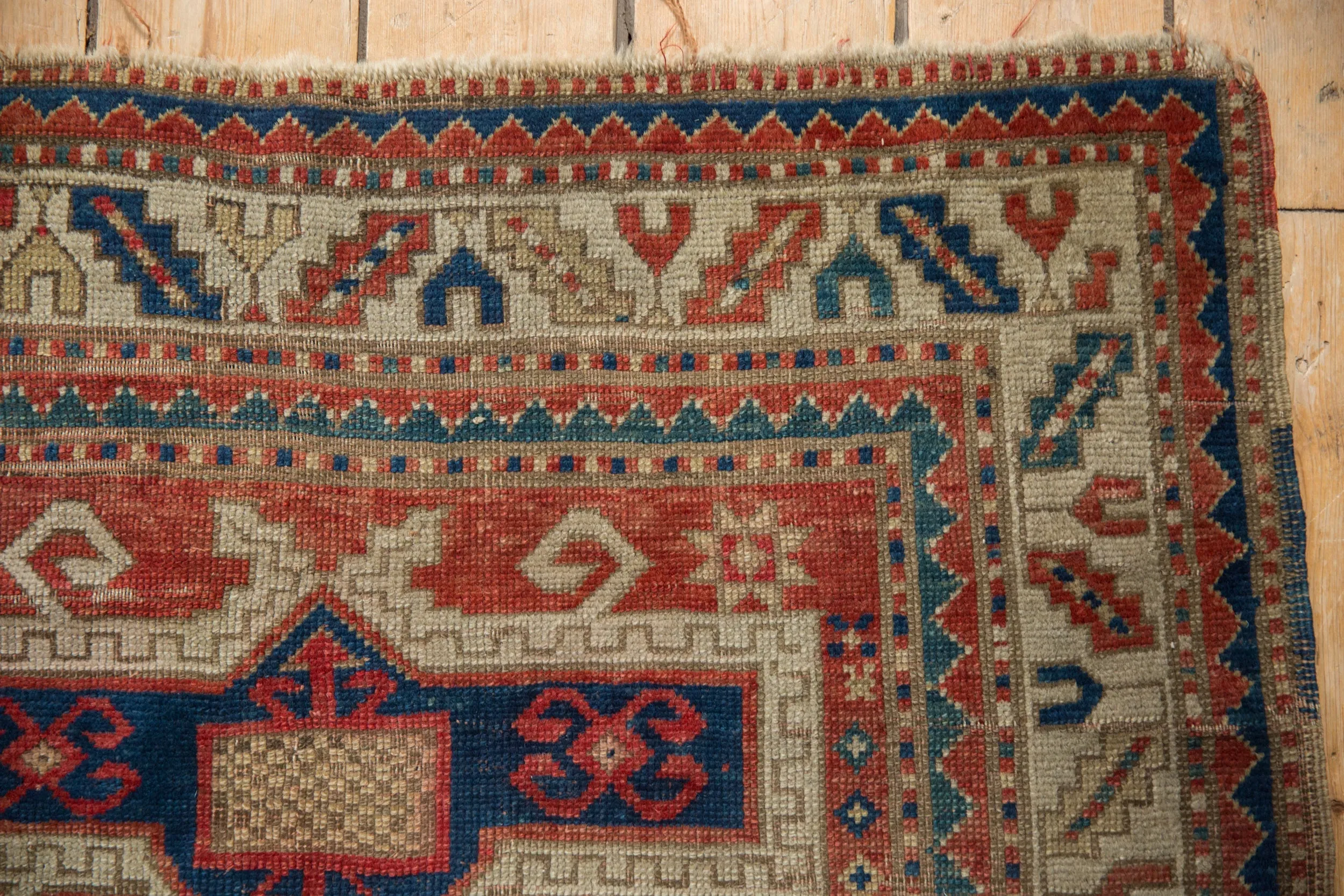 3.5x4 Antique Kazak Square Rug