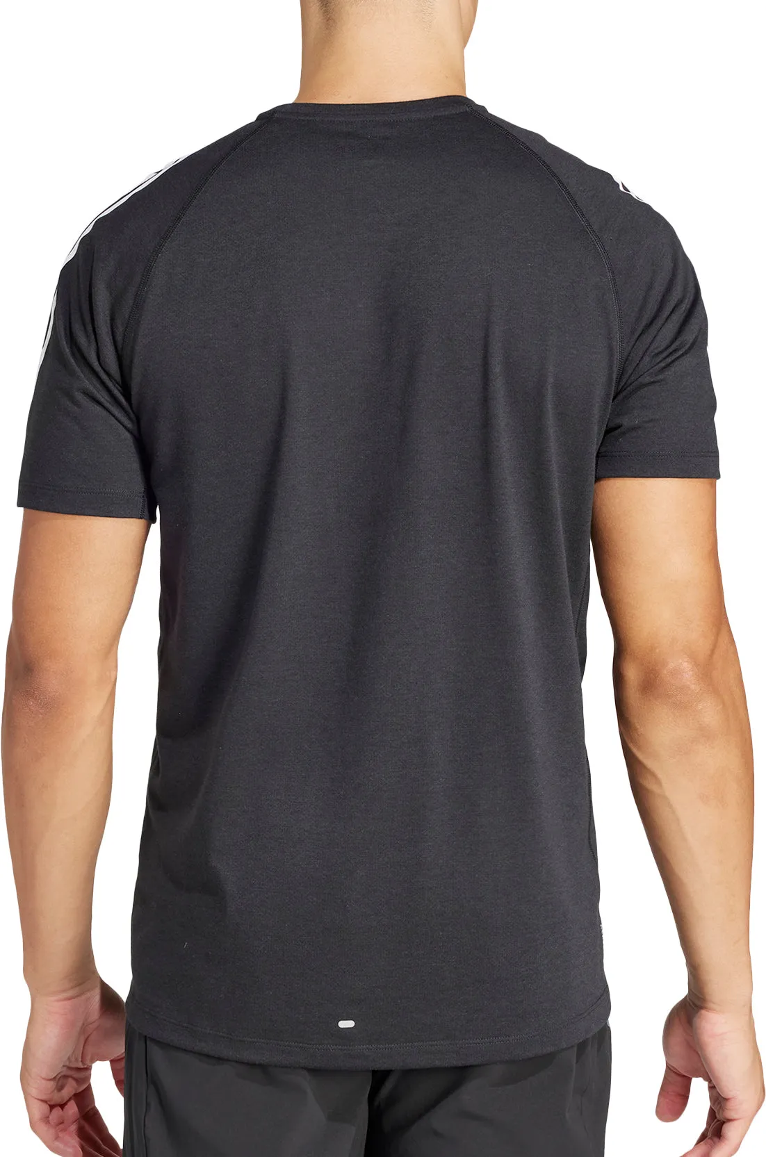 adidas Own The Run 3 Stripes Short Sleeve Mens Running Top - Black