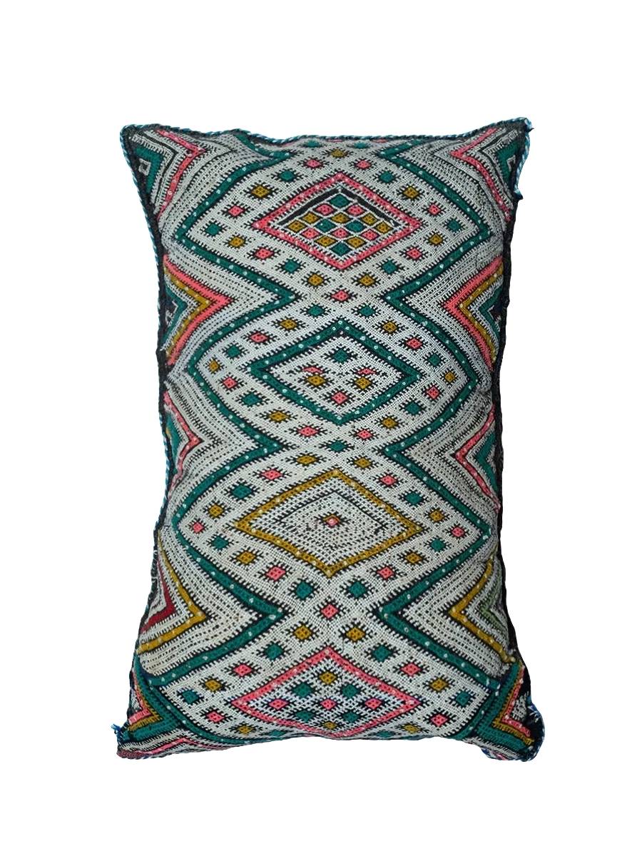 Ain Leuh Vintage Pillow - Gemstone Hues