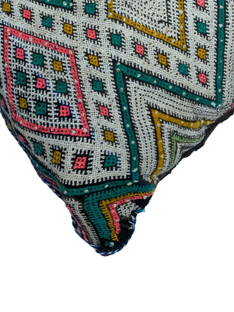 Ain Leuh Vintage Pillow - Gemstone Hues