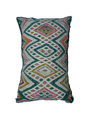Ain Leuh Vintage Pillow - Gemstone Hues