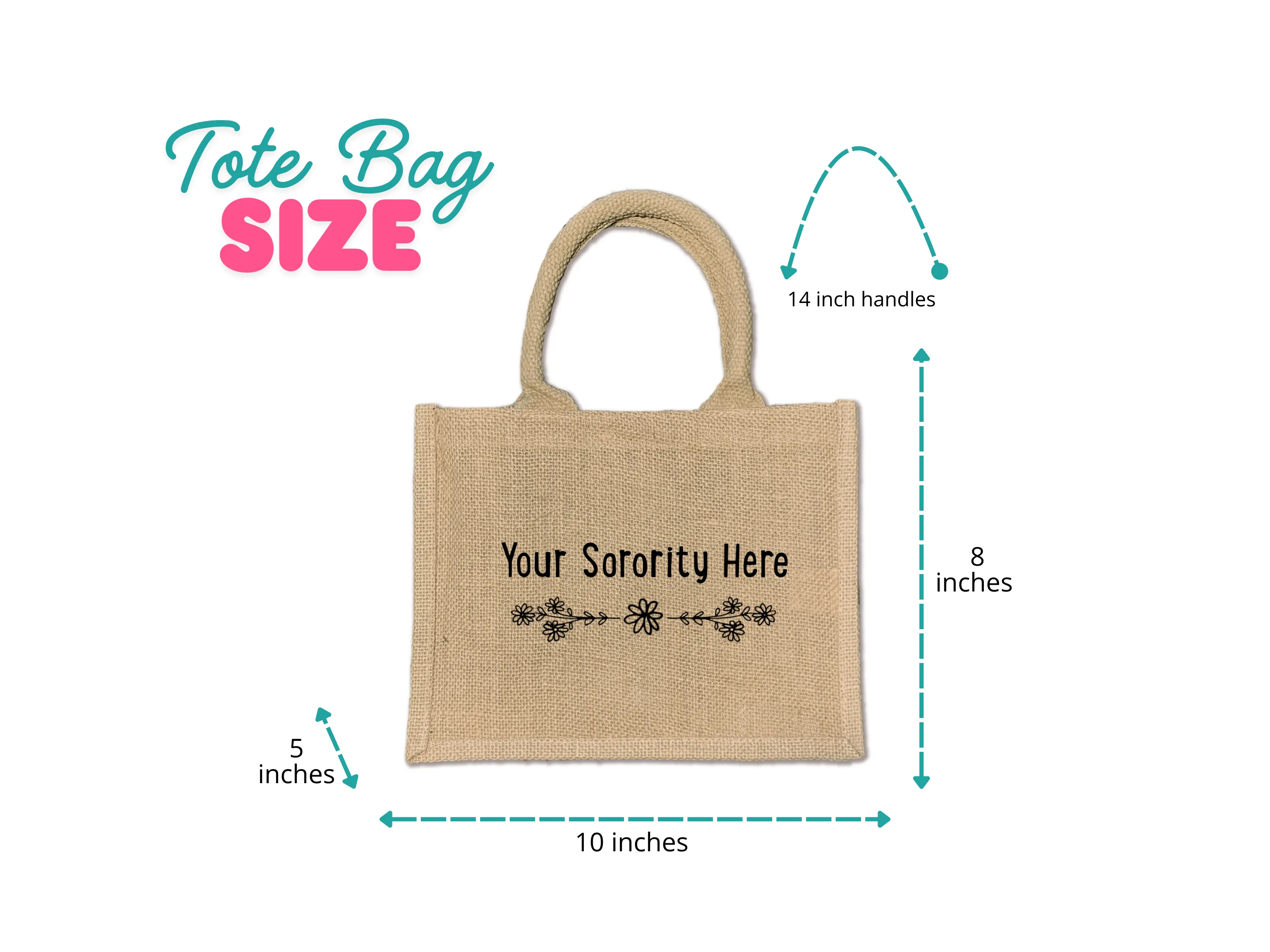 Alpha Delta Pi Floral Burlap Sorority Tote Bag – Perfect for Greek Life and College