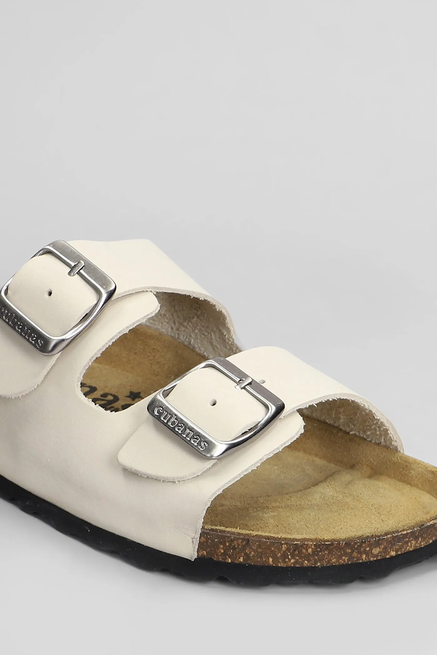 Amalia Flats in white leather