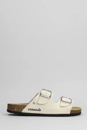 Amalia Flats in white leather