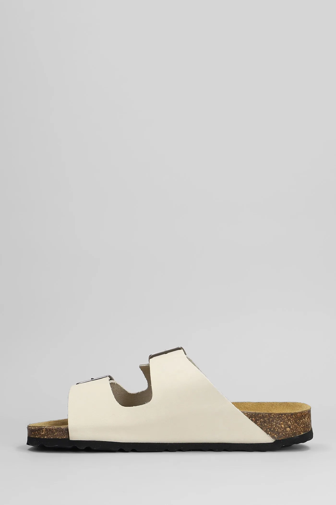 Amalia Flats in white leather