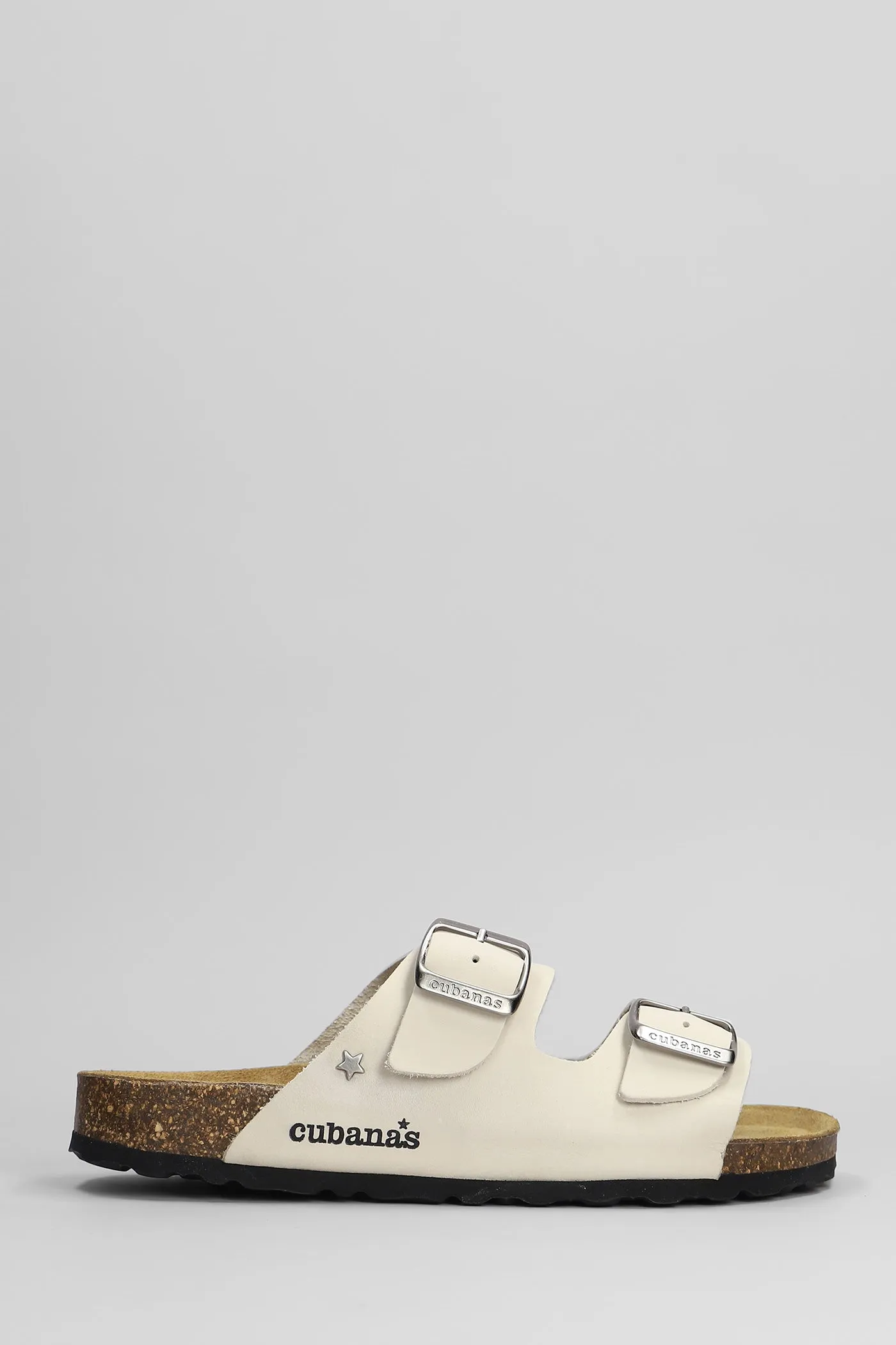 Amalia Flats in white leather