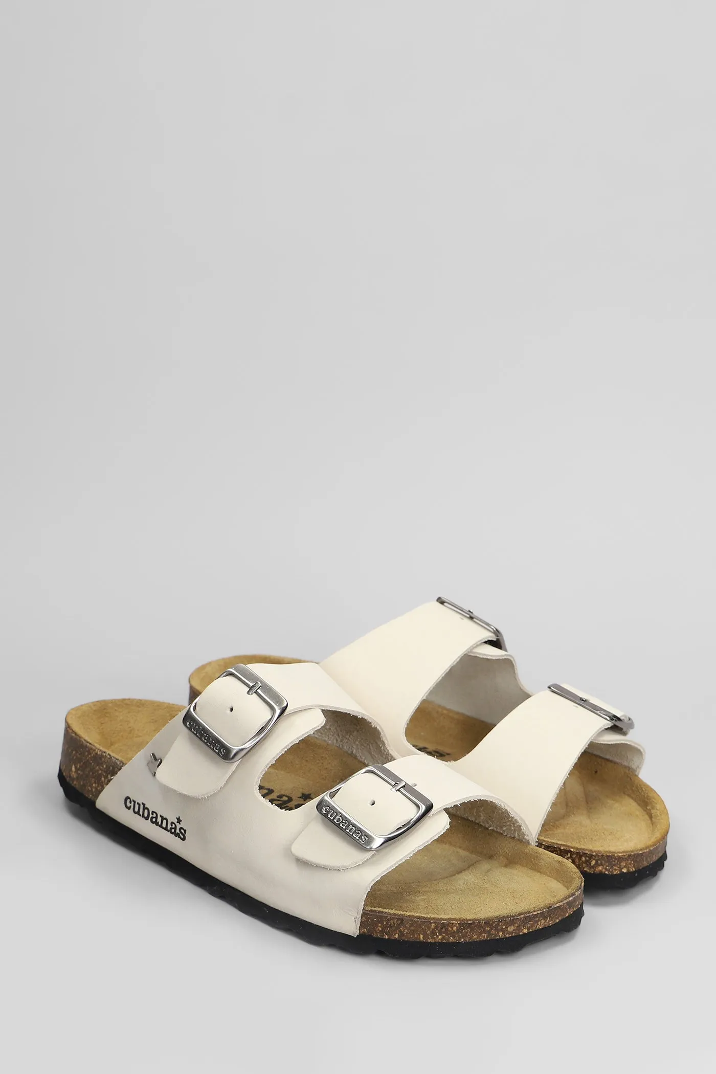 Amalia Flats in white leather