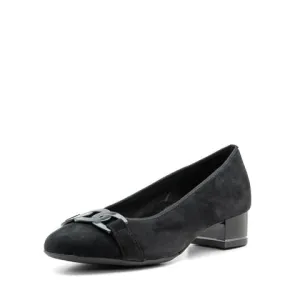 ARA GALLANT BLACK SUEDE PUMP WITH CHAIN LINK