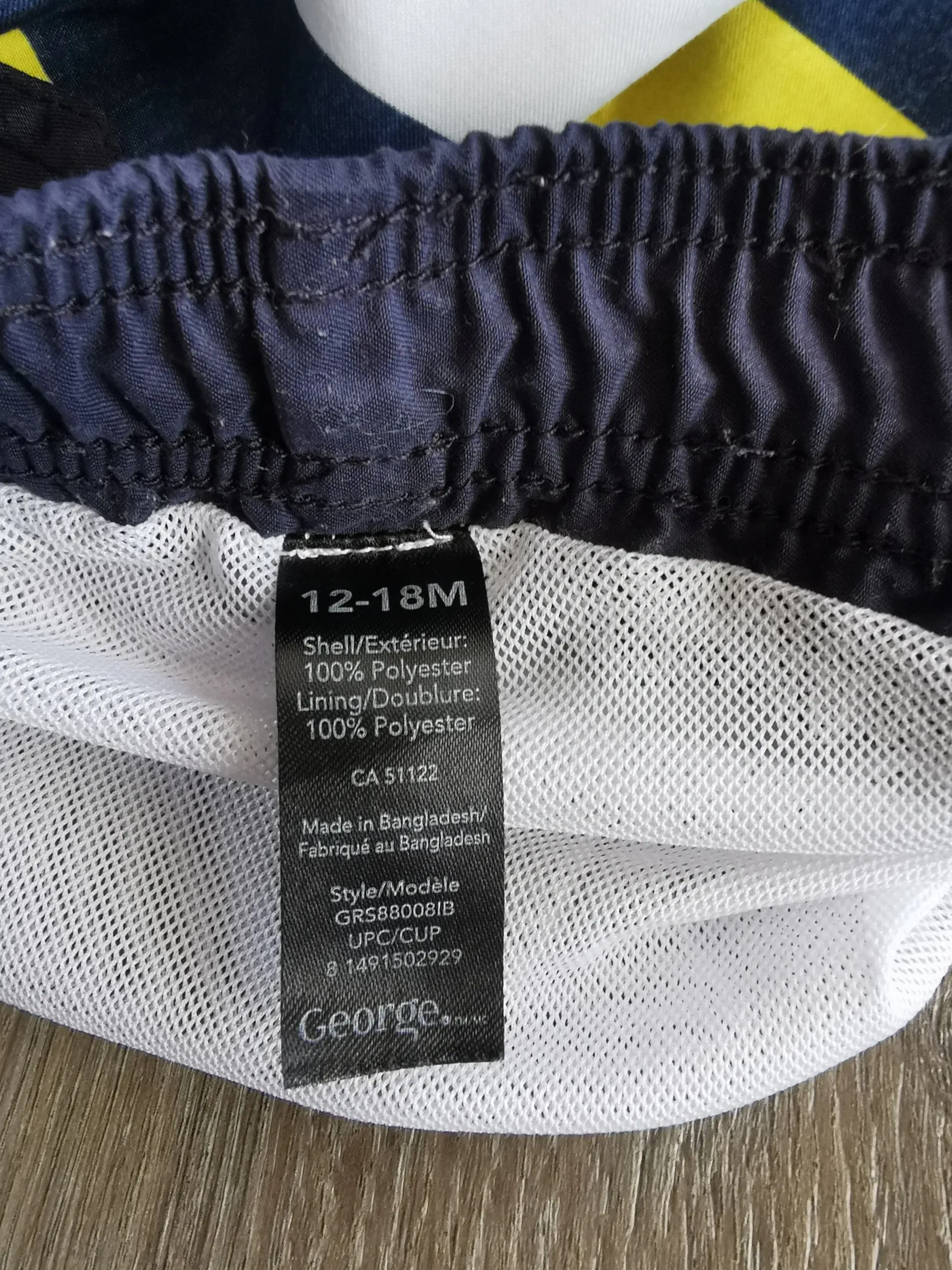 BABY BOY SIZE 12/18 MONTHS - GEORGE Swim Trunks EUC B43