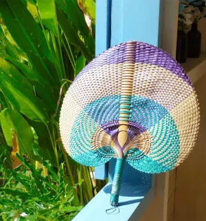 Balinese Woven Hand Fan "Sea Breeze"