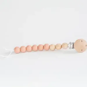 Beaded Wooden & Silicone Pacifier Clip