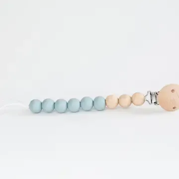 Beaded Wooden & Silicone Pacifier Clip