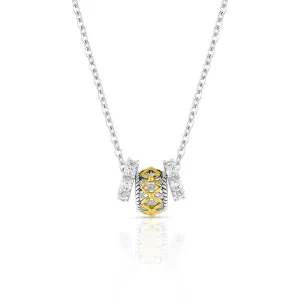BGNC5182 Necklace- Montana Gold Woven Ring