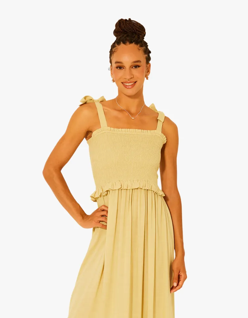 BILA Linda Flora Dress in Pale Khaki