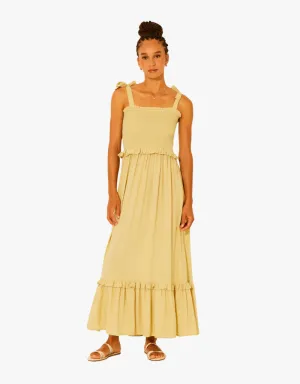 BILA Linda Flora Dress in Pale Khaki