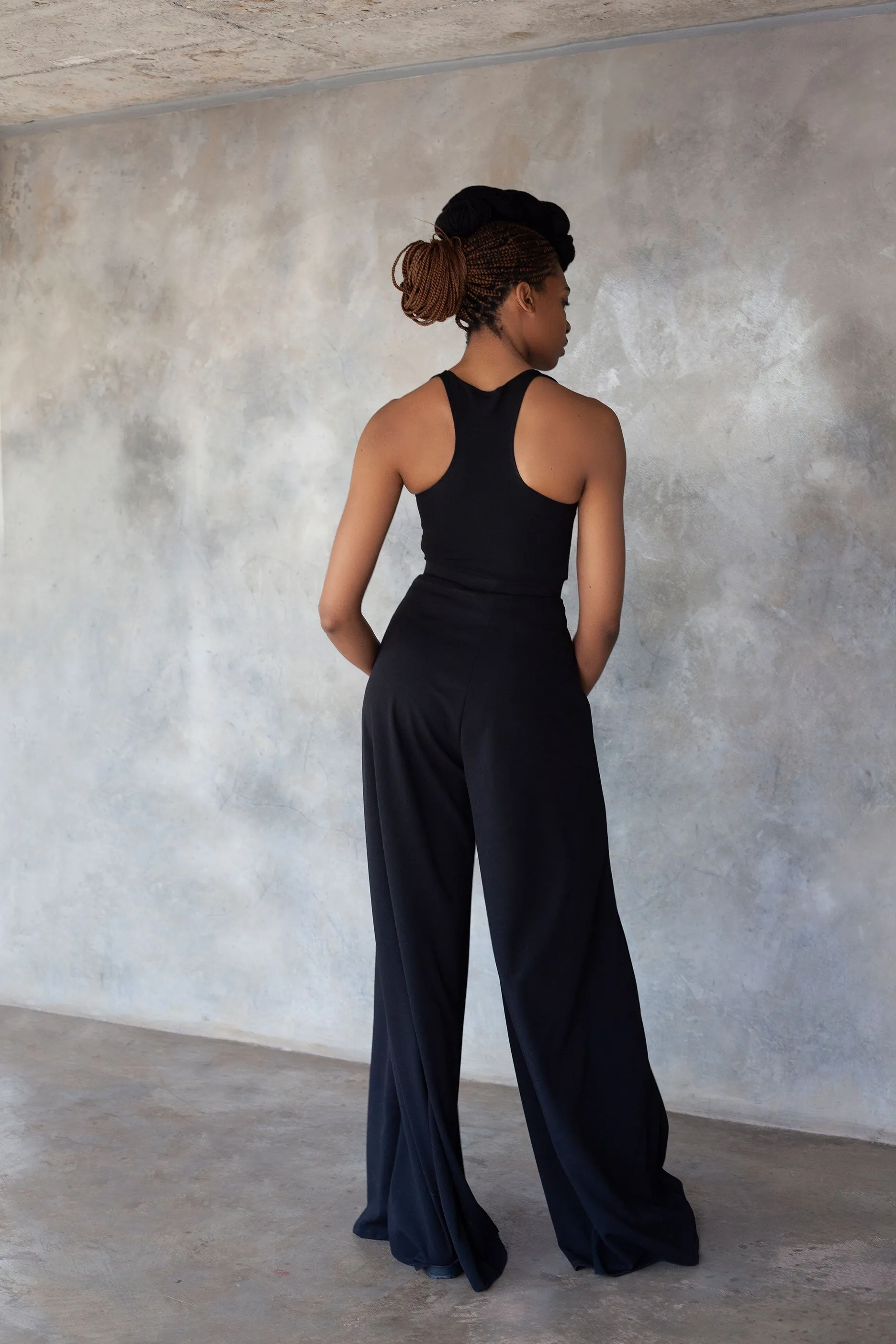 Black Stroll Wide Leg Pants