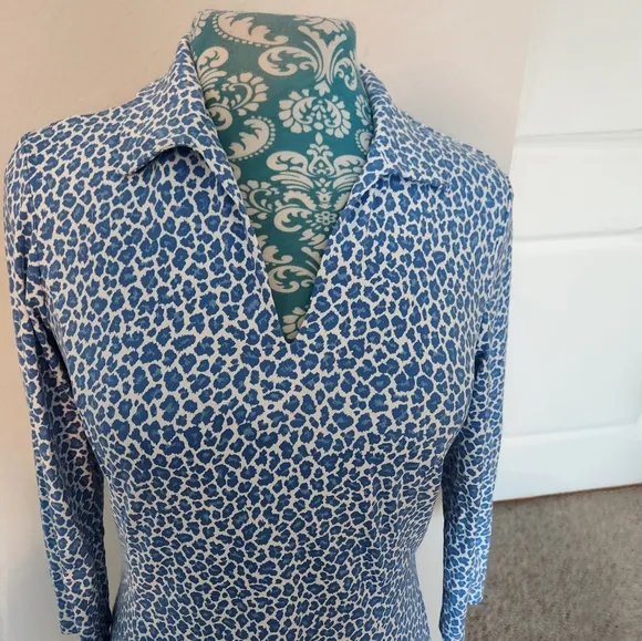 Blue Patterned Women's Dress