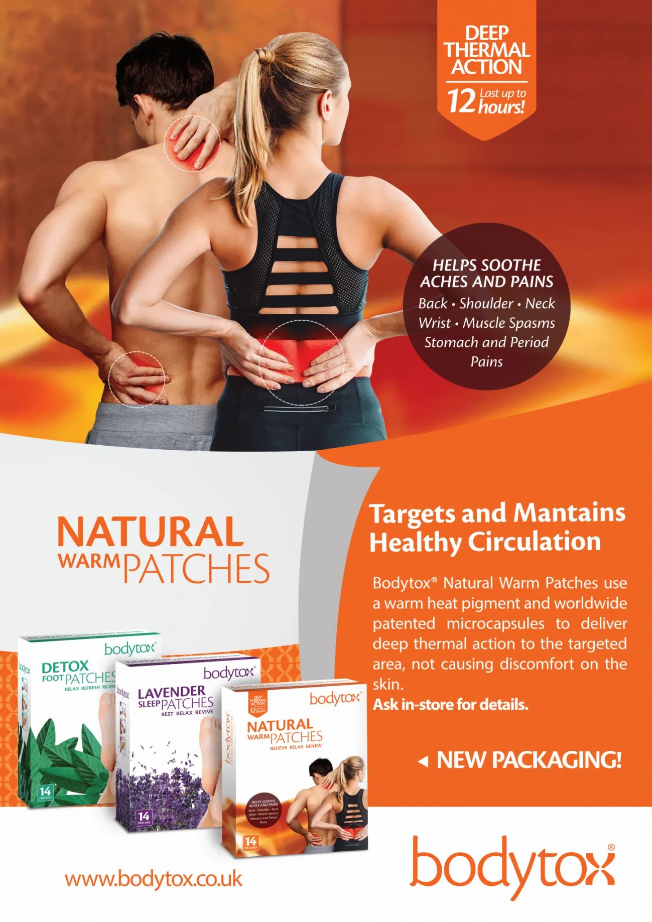 Bodytox Natural Warm Patches Pack of 6