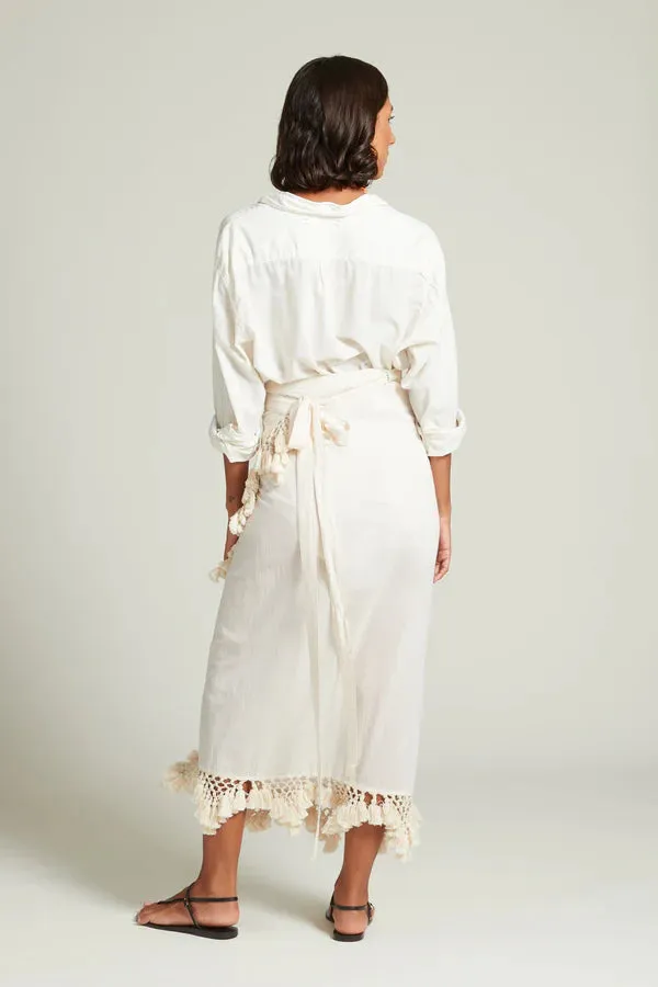 CAPRI CROCHETED WRAP SKIRT NATURAL