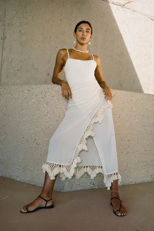 CAPRI CROCHETED WRAP SKIRT NATURAL
