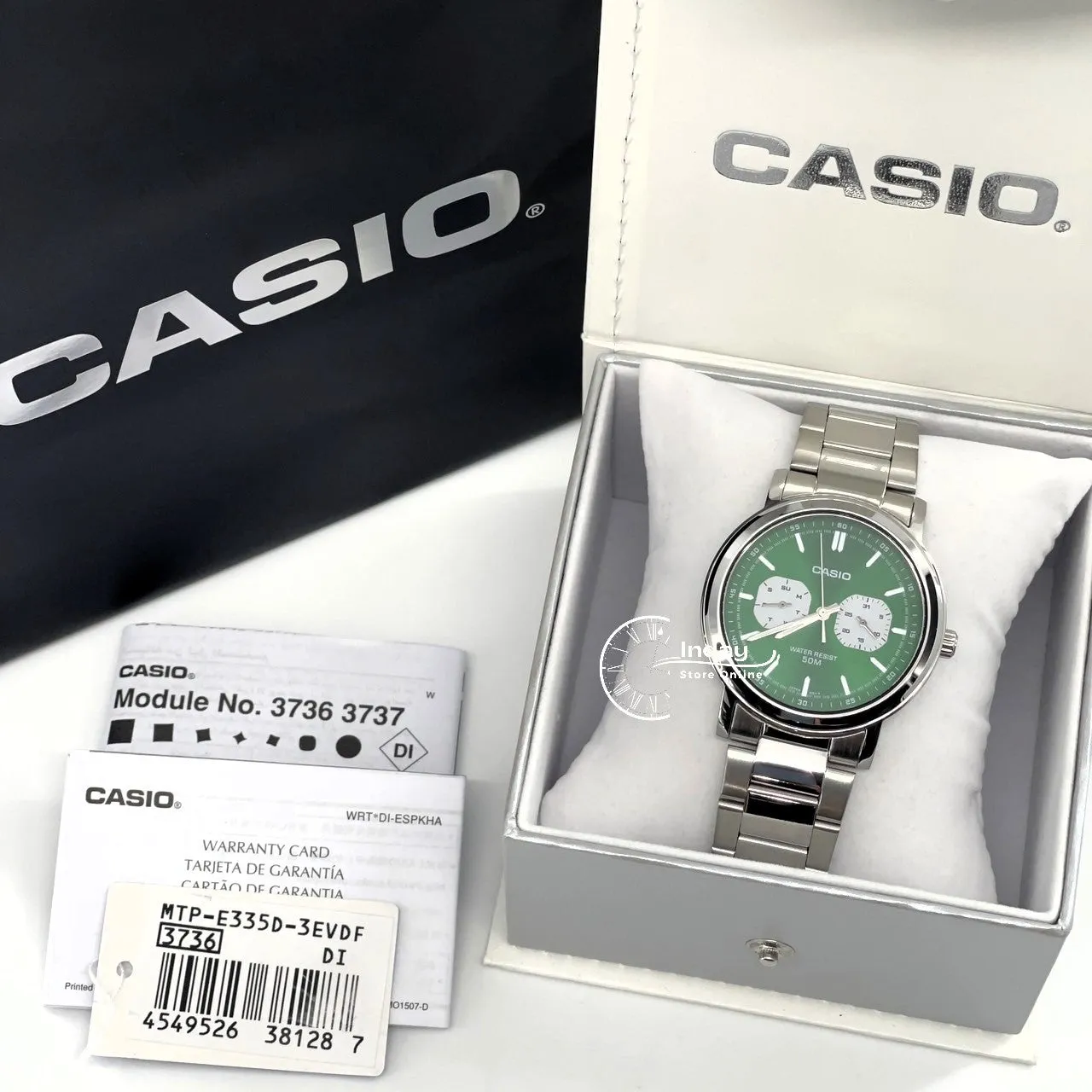 Casio Men's Watch MTP-E335D-3E Stainless Steel Band Mineral Glass