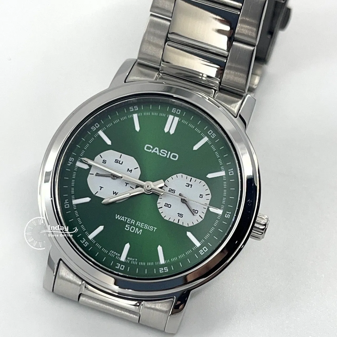 Casio Men's Watch MTP-E335D-3E Stainless Steel Band Mineral Glass