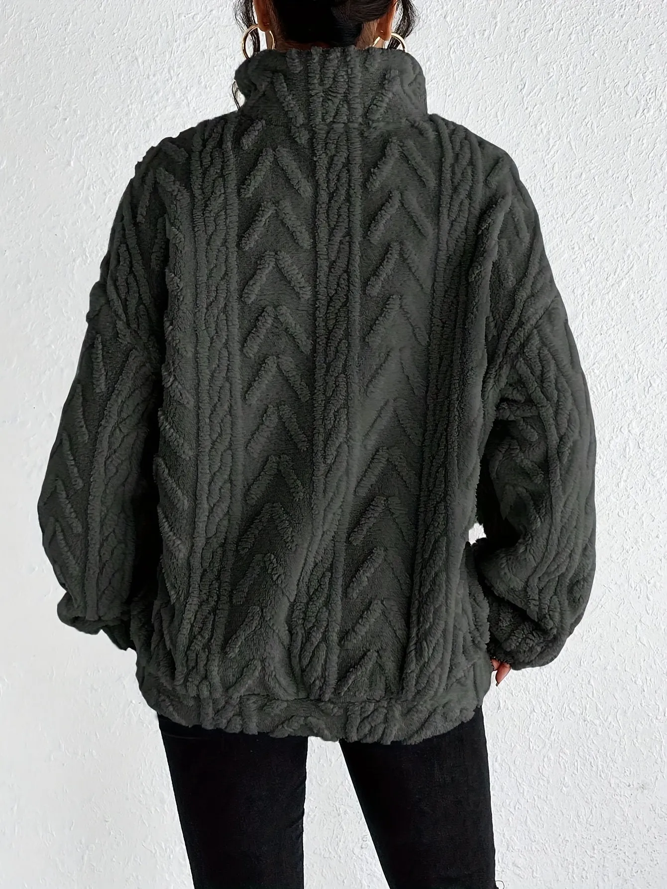 Chevron Fleece Pullover | Cozy Fit | Half-Zip Casual Essential