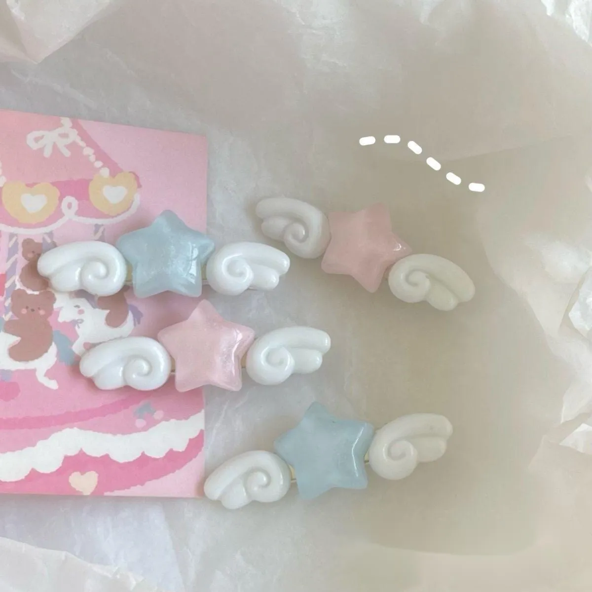 Chic 2 Pieces Star Angel Wings Hair Clips Set