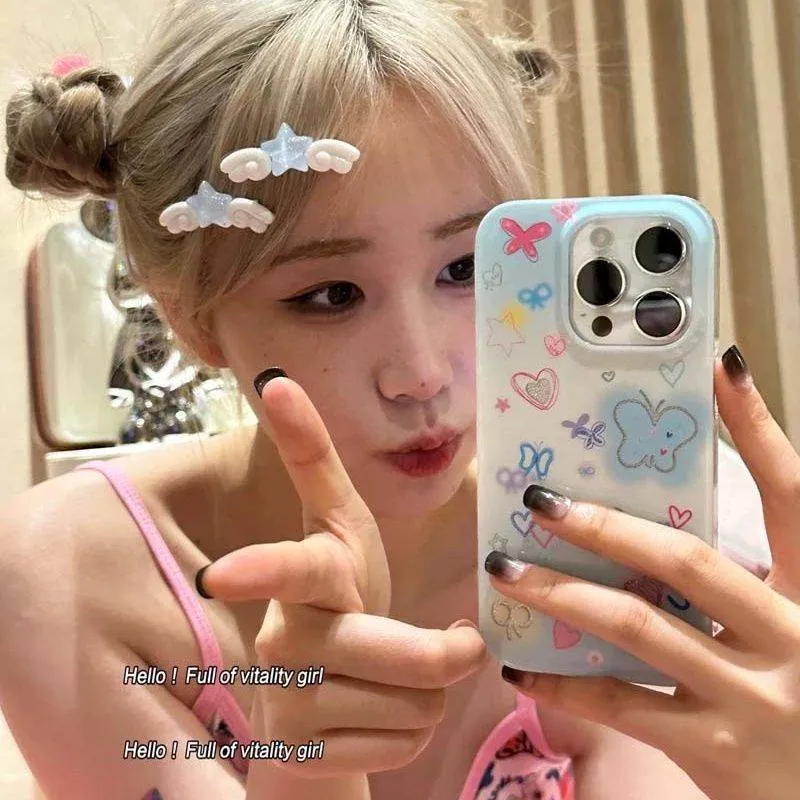 Chic 2 Pieces Star Angel Wings Hair Clips Set