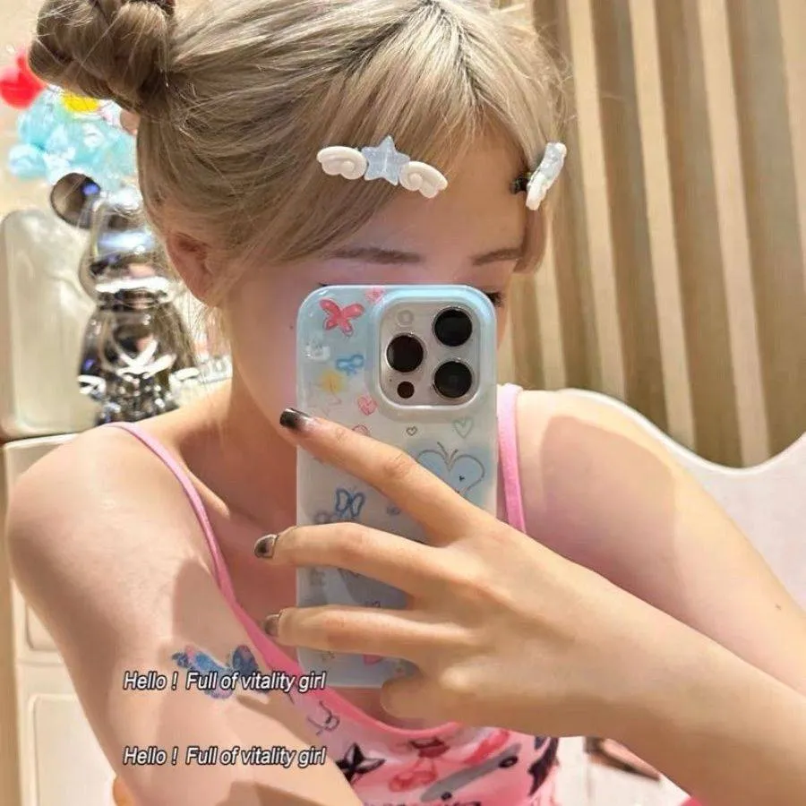 Chic 2 Pieces Star Angel Wings Hair Clips Set