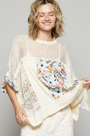 Chic And Unique Floral Knit Top