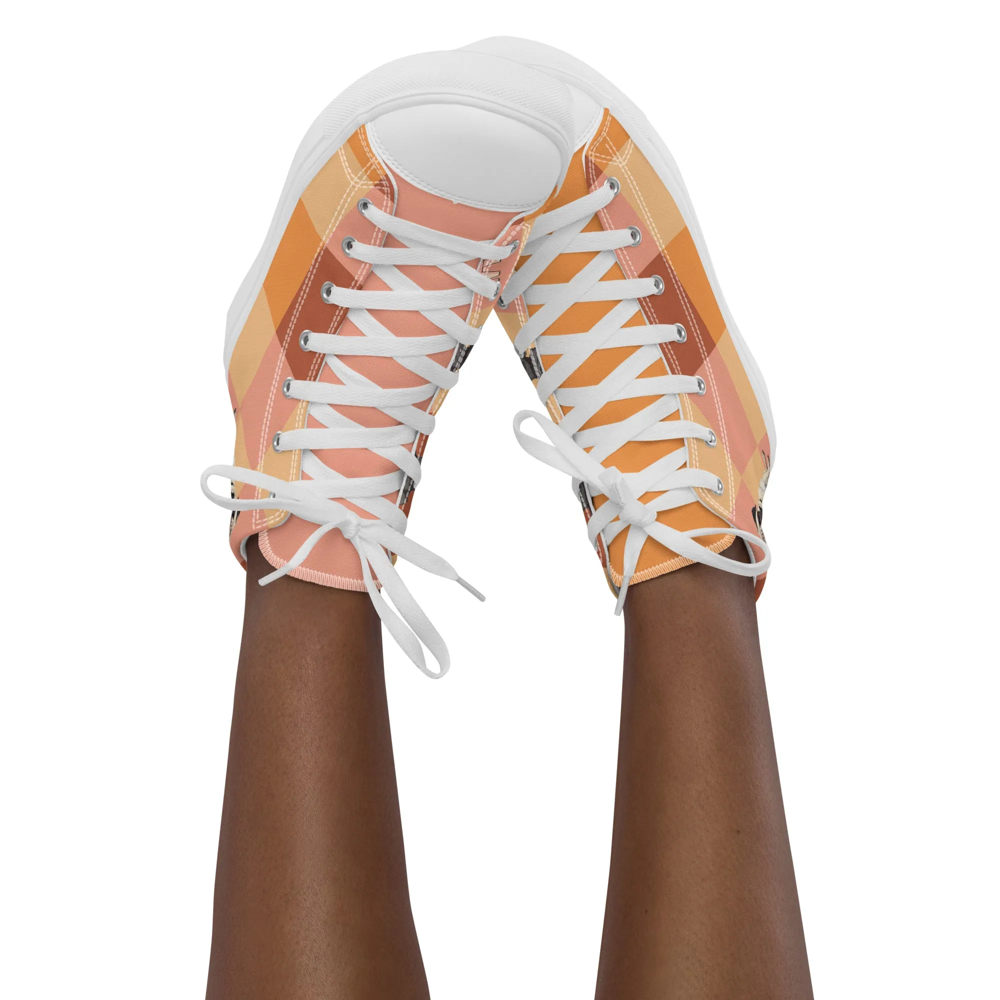 Chic Pug Print Women's High-Top Sneakers