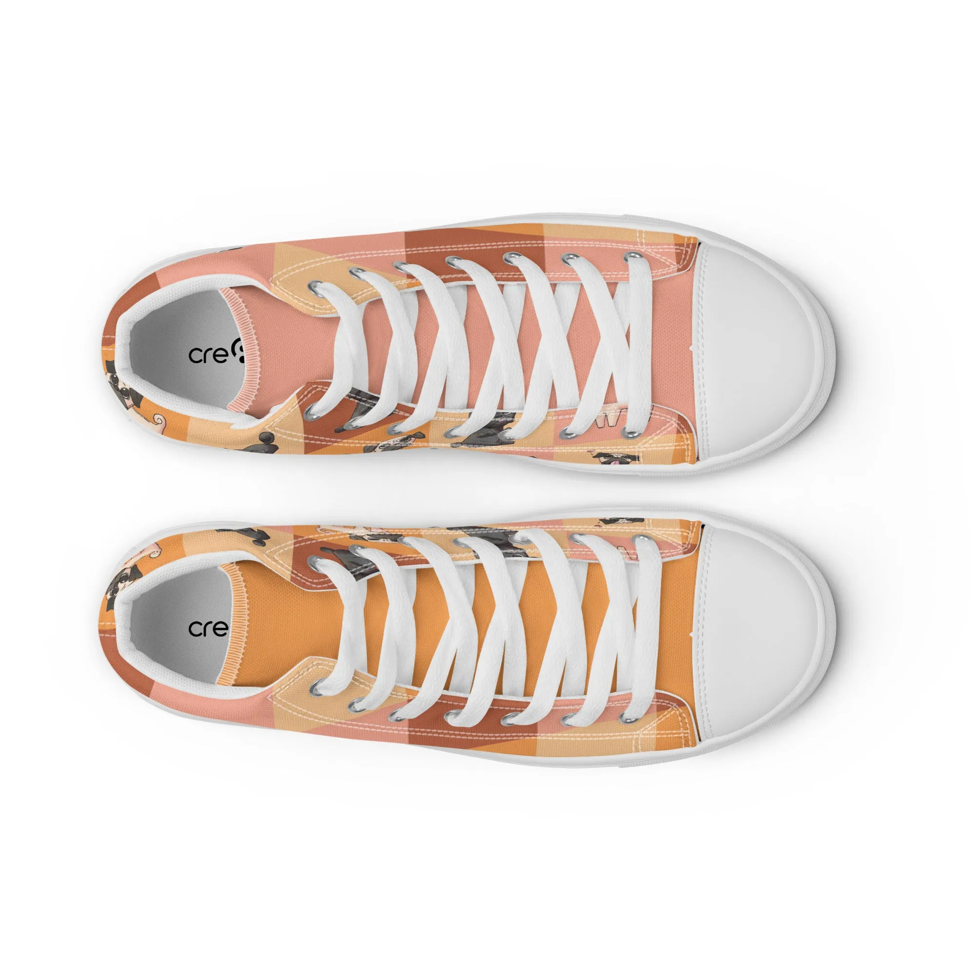 Chic Pug Print Women's High-Top Sneakers