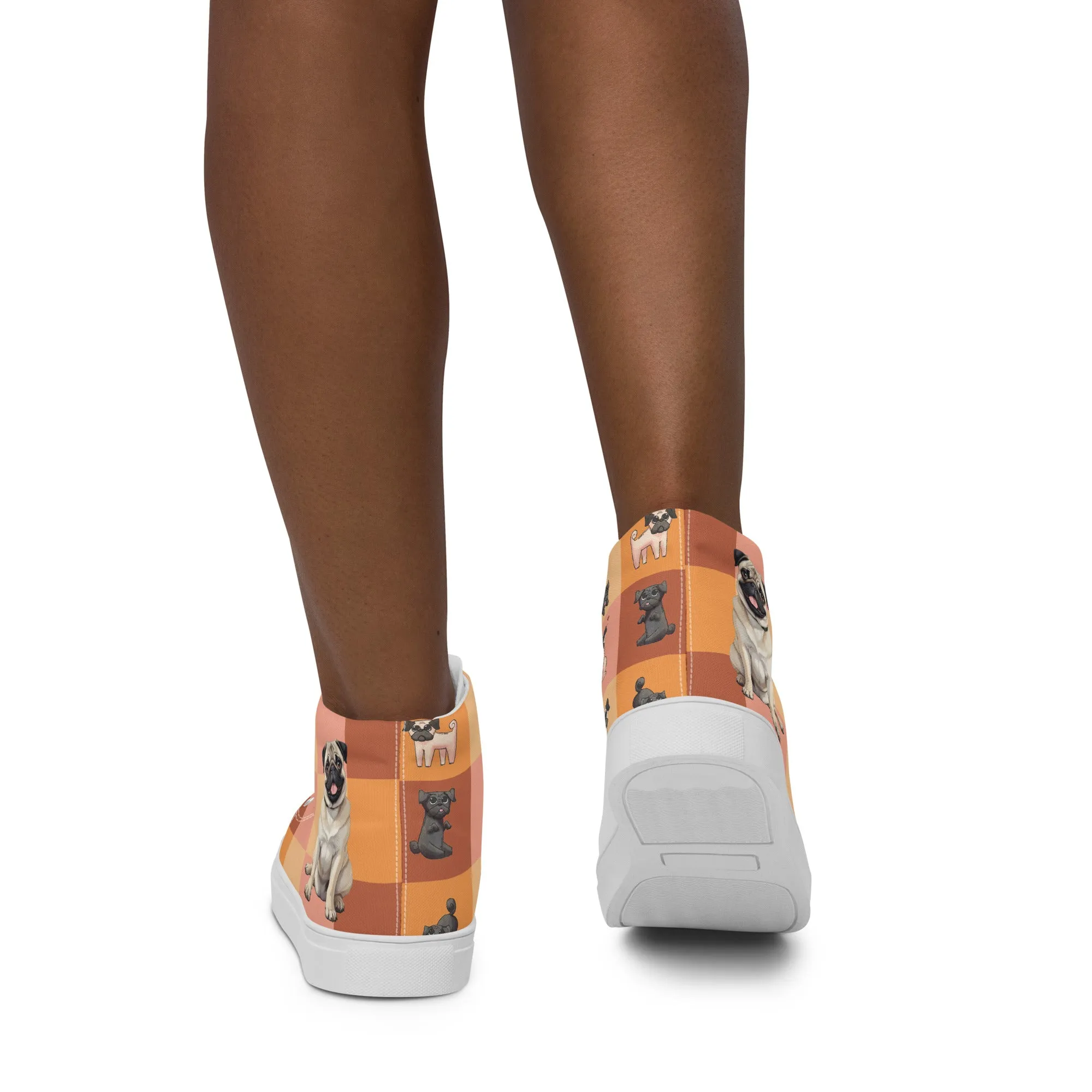 Chic Pug Print Women's High-Top Sneakers