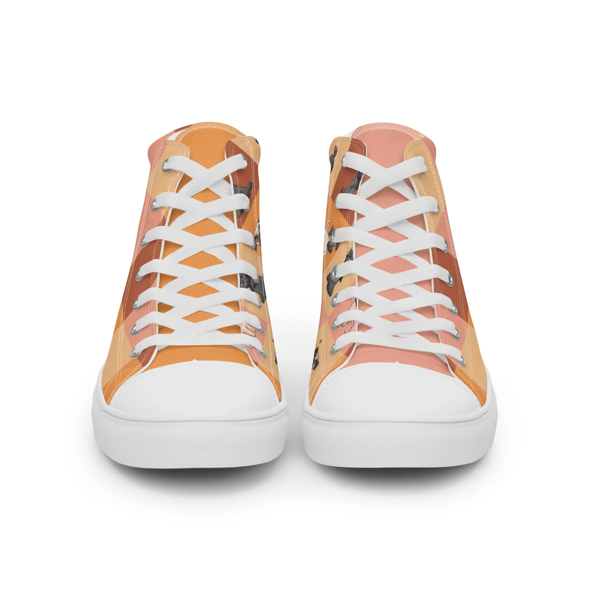 Chic Pug Print Women's High-Top Sneakers