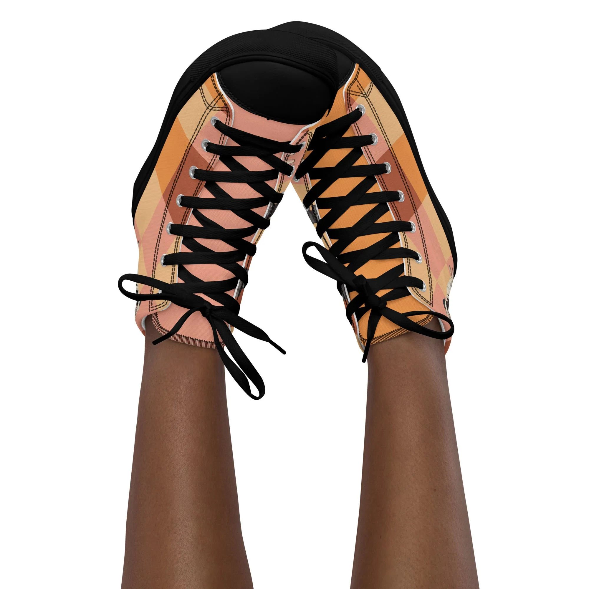 Chic Pug Print Women's High-Top Sneakers