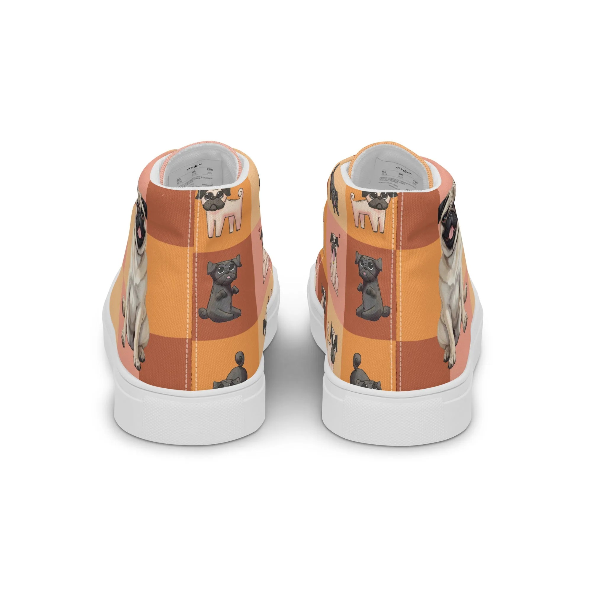 Chic Pug Print Women's High-Top Sneakers