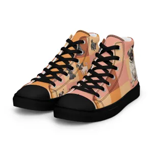 Chic Pug Print Women's High-Top Sneakers