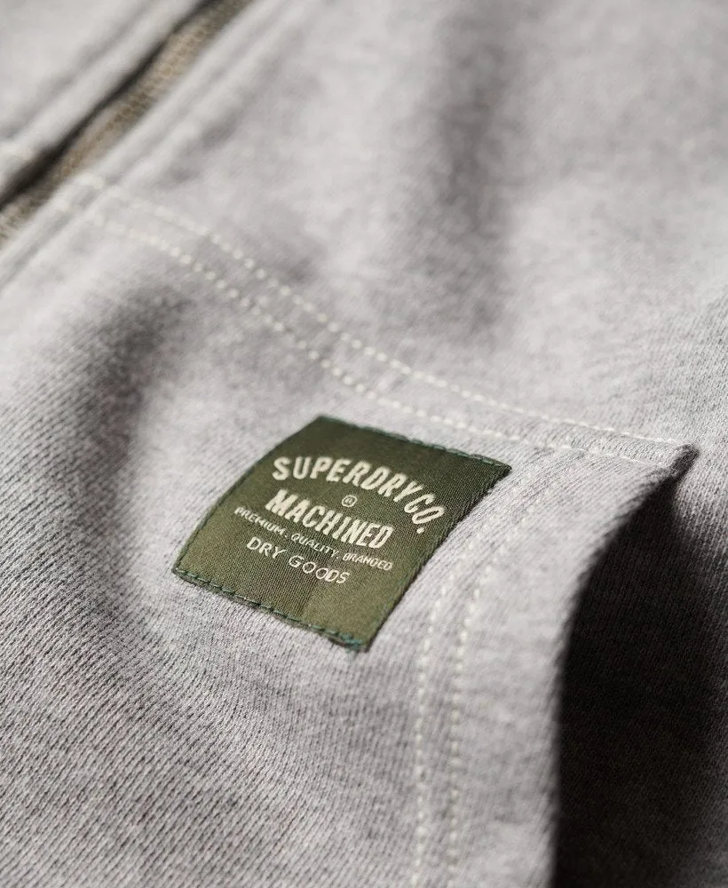 Contrast Stitch Relax Zip Hood | Washed College Grey