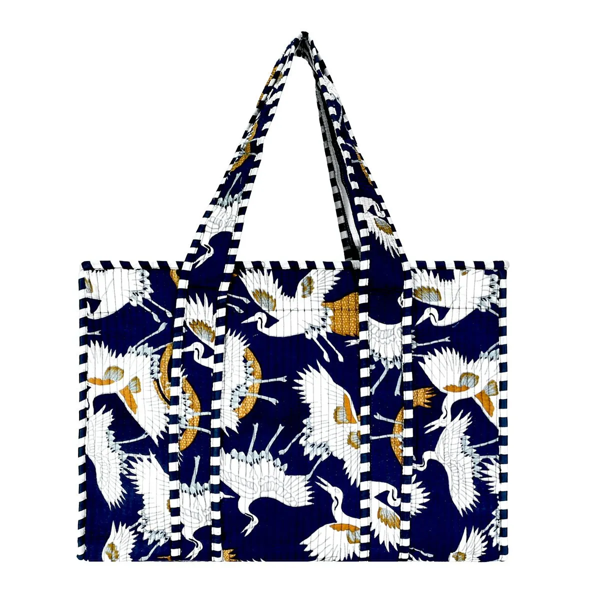Cotton Block Print Tote Bag- Small & Large