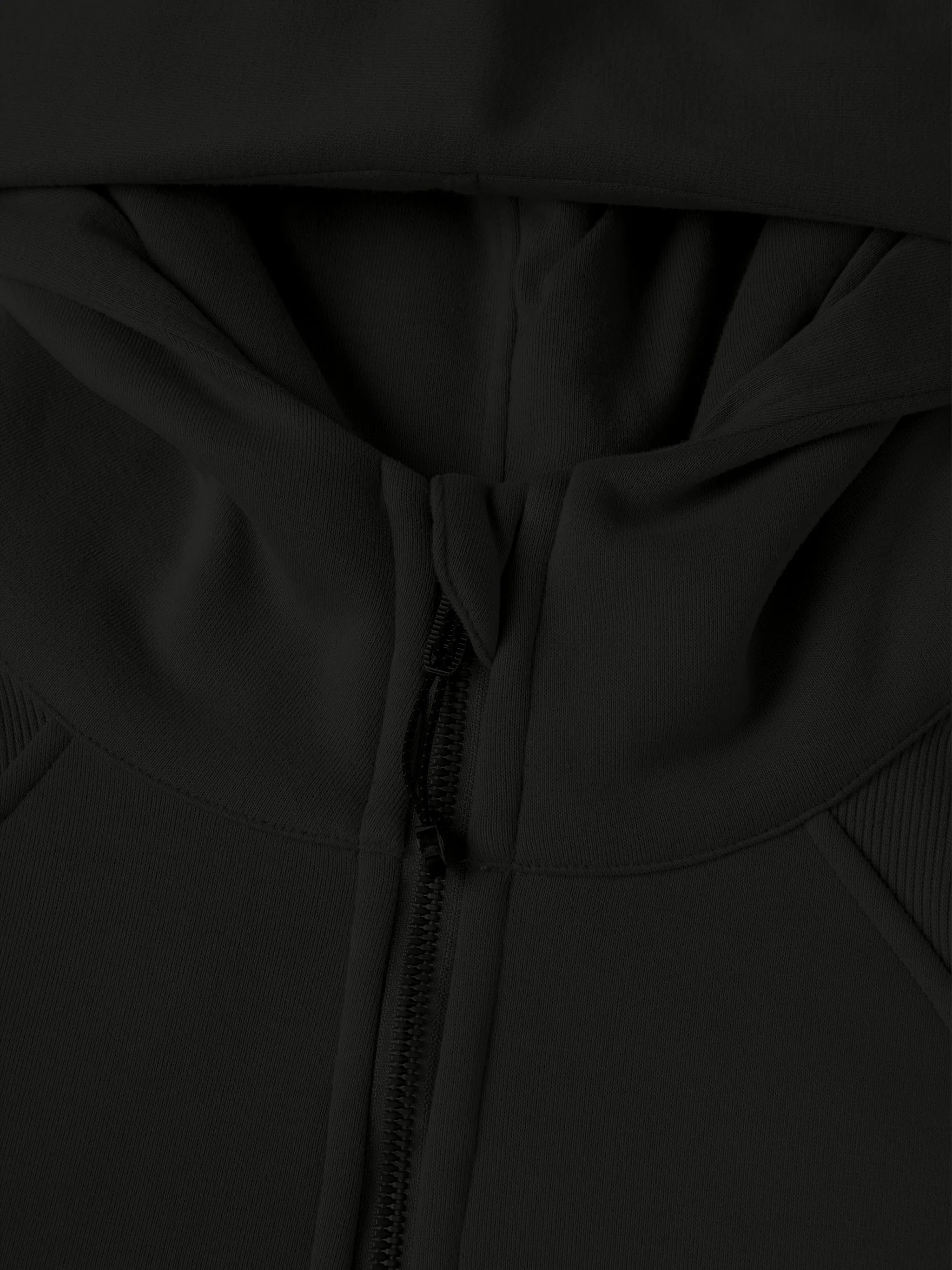 COWT Cropped Zip-Through Black Sweatshirt