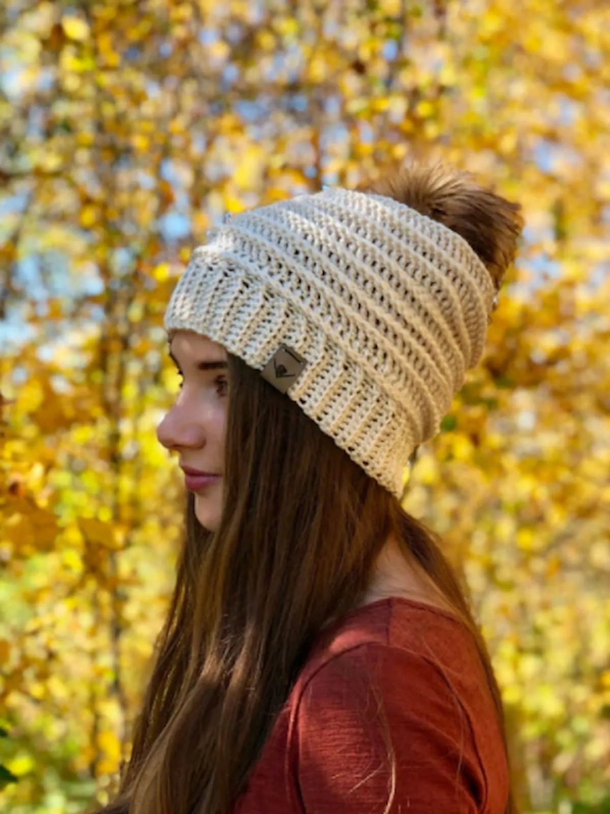 Crochet Faux Fur Pompom Beanie  - Green (All Sizes)