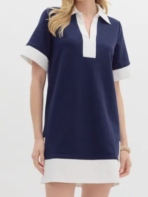 D26334 - Knit Dipped Hem Dress