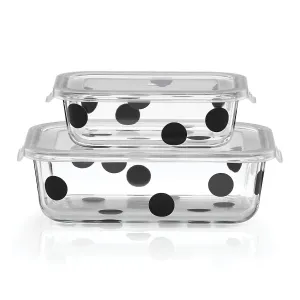 Deco Dot 2pc  Rectangular Food Storage Set