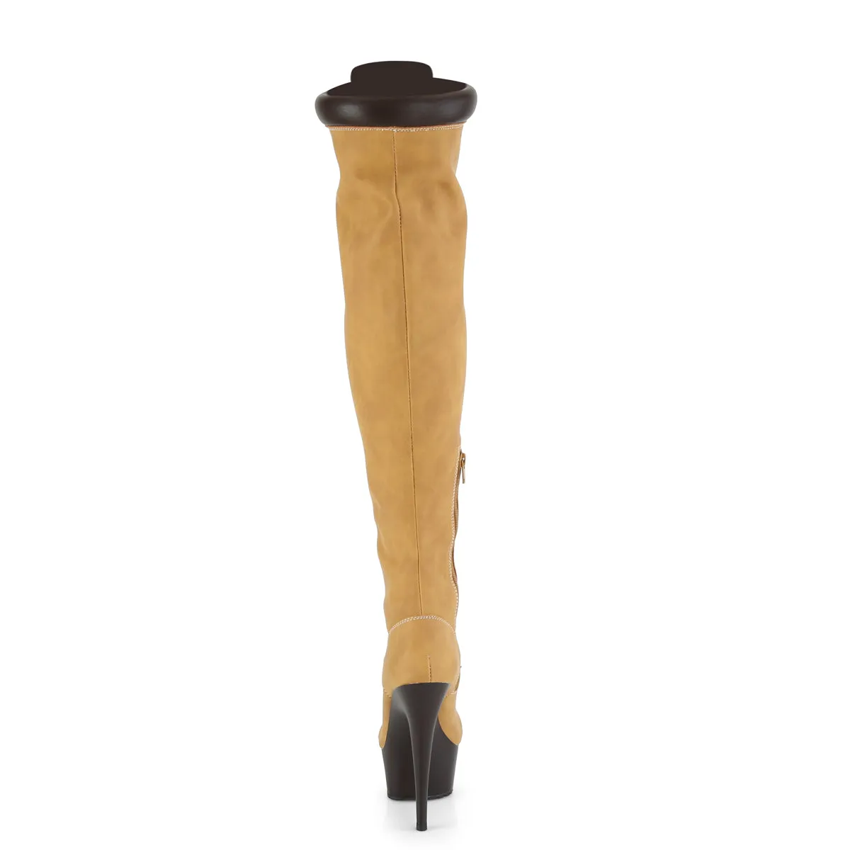 DELIGHT-3000TL  Tan Nubuck Faux Leather/Dark Brown Matte